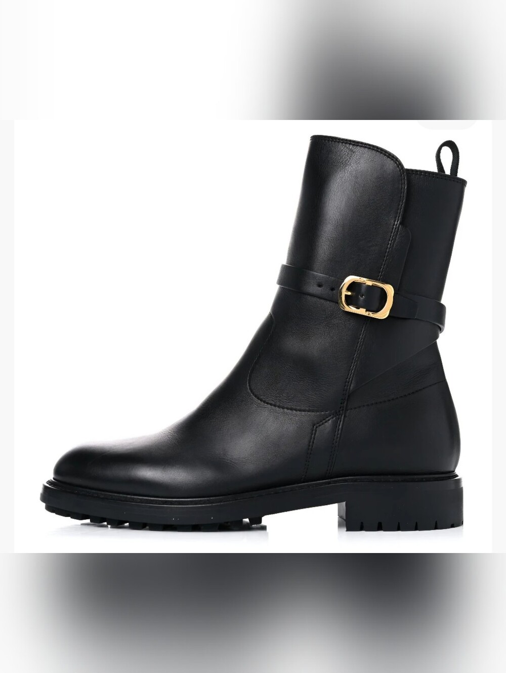 ⭐️EUC⭐️CHRISTIAN DIOR: Black Leather Women’s Boots with Gold Accent